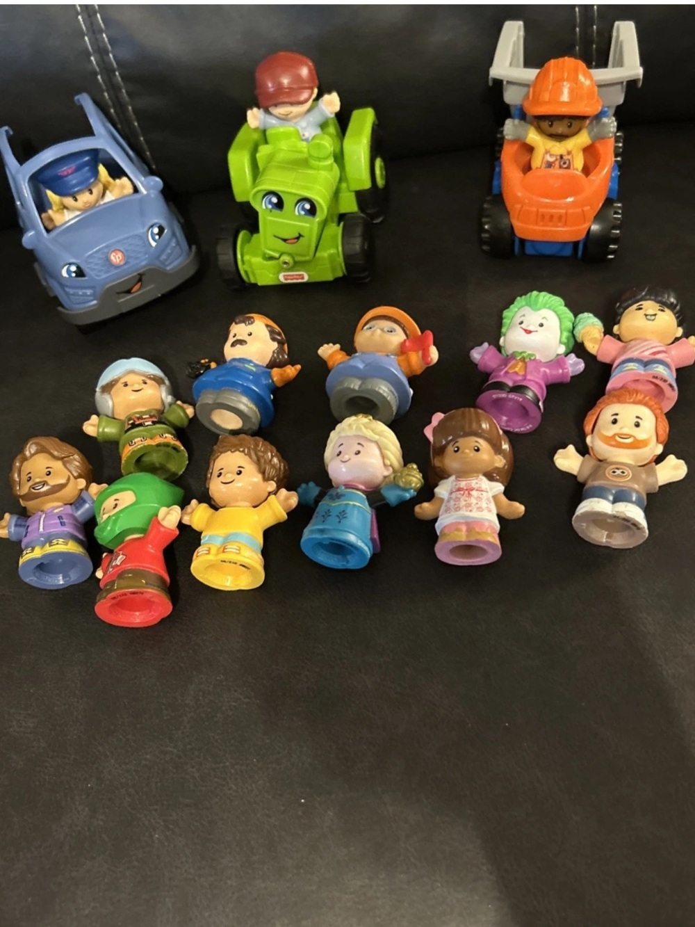 Fisher Price 17 Piece Lot Little People and Vehicles